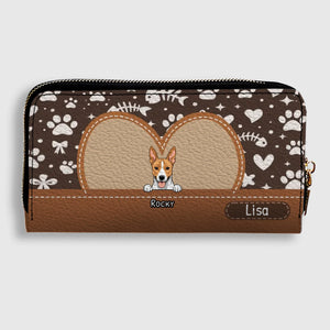 The Heart Frame Personalized Wallet - Personalized Dog & Cat Wallet | 89Prints