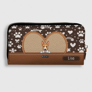The Heart Frame Personalized Wallet - Personalized Dog & Cat Wallet | 89Prints
