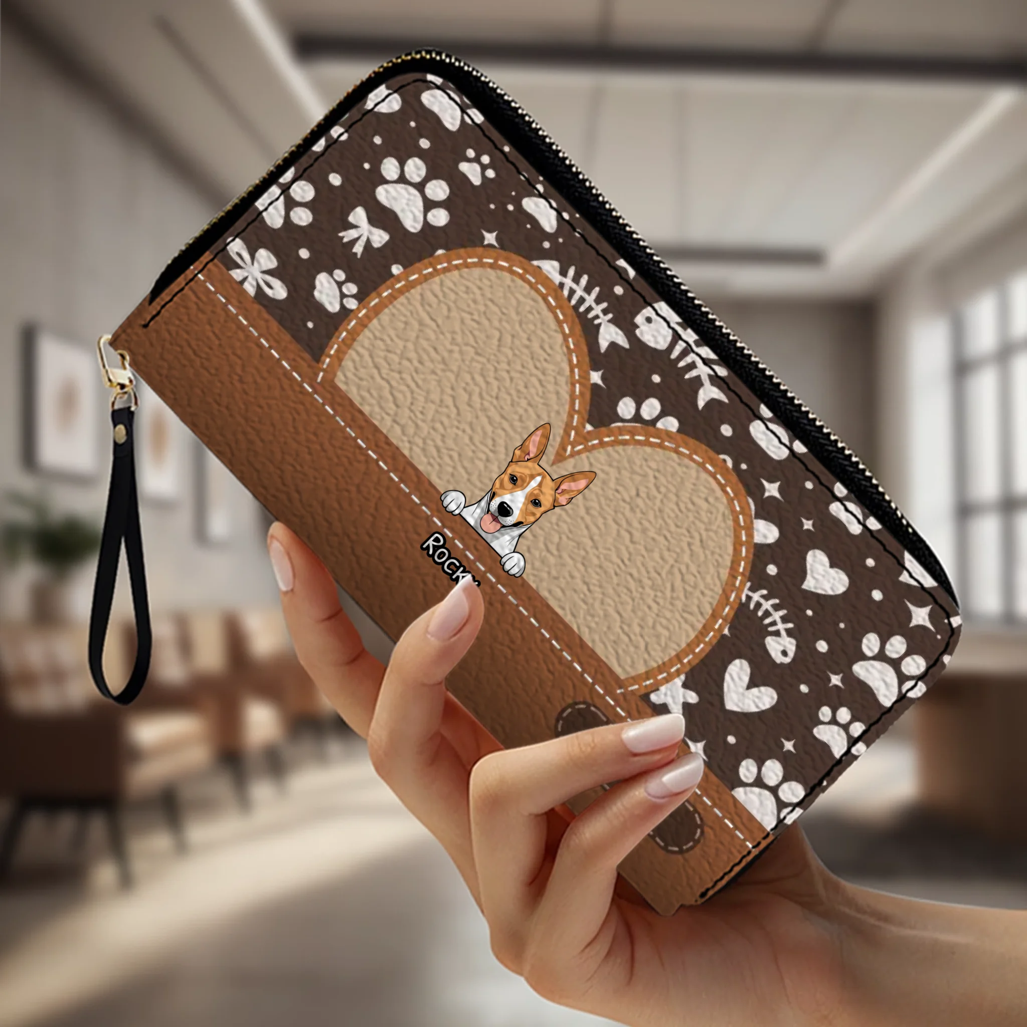 The Heart Frame Personalized Wallet - Personalized Dog & Cat Wallet | 89Prints