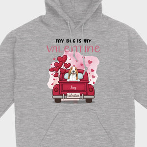 Red Truck Valentine T-Shirt with Your Dog’s Names – Cute Gift Idea - 89Prints