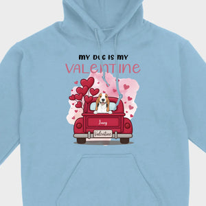 Red Truck Valentine T-Shirt with Your Dog’s Names – Cute Gift Idea - 89Prints