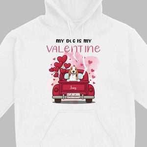 Red Truck Valentine T-Shirt with Your Dog’s Names – Cute Gift Idea - 89Prints