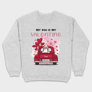 Red Truck Valentine T-Shirt with Your Dog’s Names – Cute Gift Idea - 89Prints