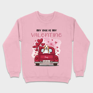 Red Truck Valentine T-Shirt with Your Dog’s Names – Cute Gift Idea - 89Prints