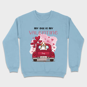 Red Truck Valentine T-Shirt with Your Dog’s Names – Cute Gift Idea - 89Prints