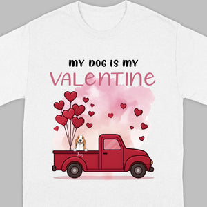 Valentine Gift Hoodie with Red Truck and Dog Names – Cute & Personalized - 89Prints