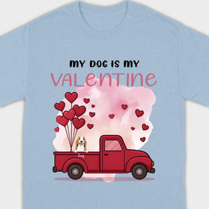 Valentine Gift Hoodie with Red Truck and Dog Names – Cute & Personalized - 89Prints