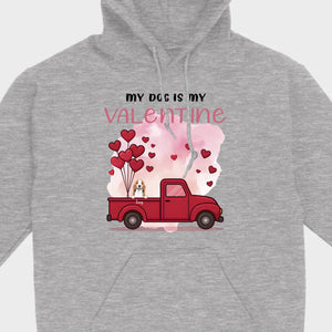 Valentine Gift Hoodie with Red Truck and Dog Names – Cute & Personalized - 89Prints