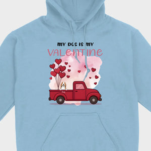 Valentine Gift Hoodie with Red Truck and Dog Names – Cute & Personalized - 89Prints