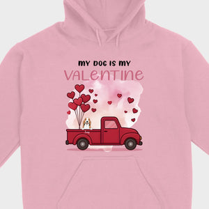 Valentine Gift Hoodie with Red Truck and Dog Names – Cute & Personalized - 89Prints