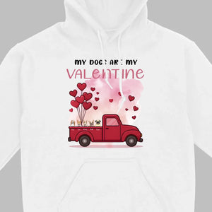 Valentine Gift Hoodie with Red Truck and Dog Names – Cute & Personalized - 89Prints