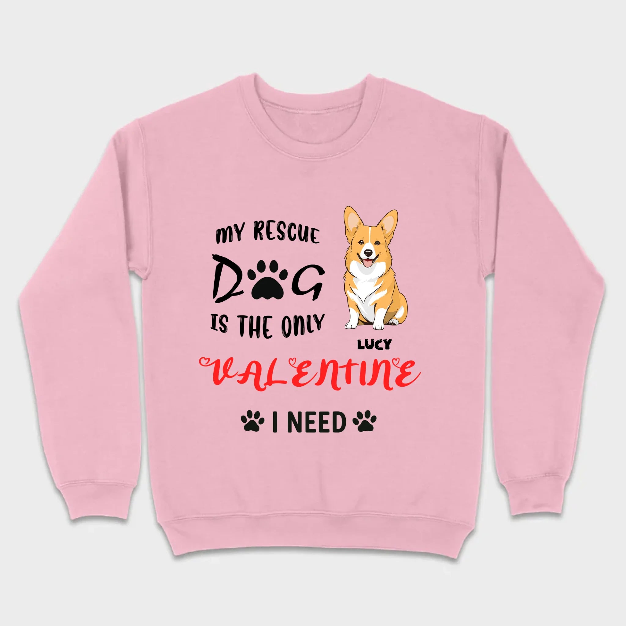 Dog Lover Valentine Shirt with “My Rescue Dog Is the Only Valentine I Need” - 89Prints