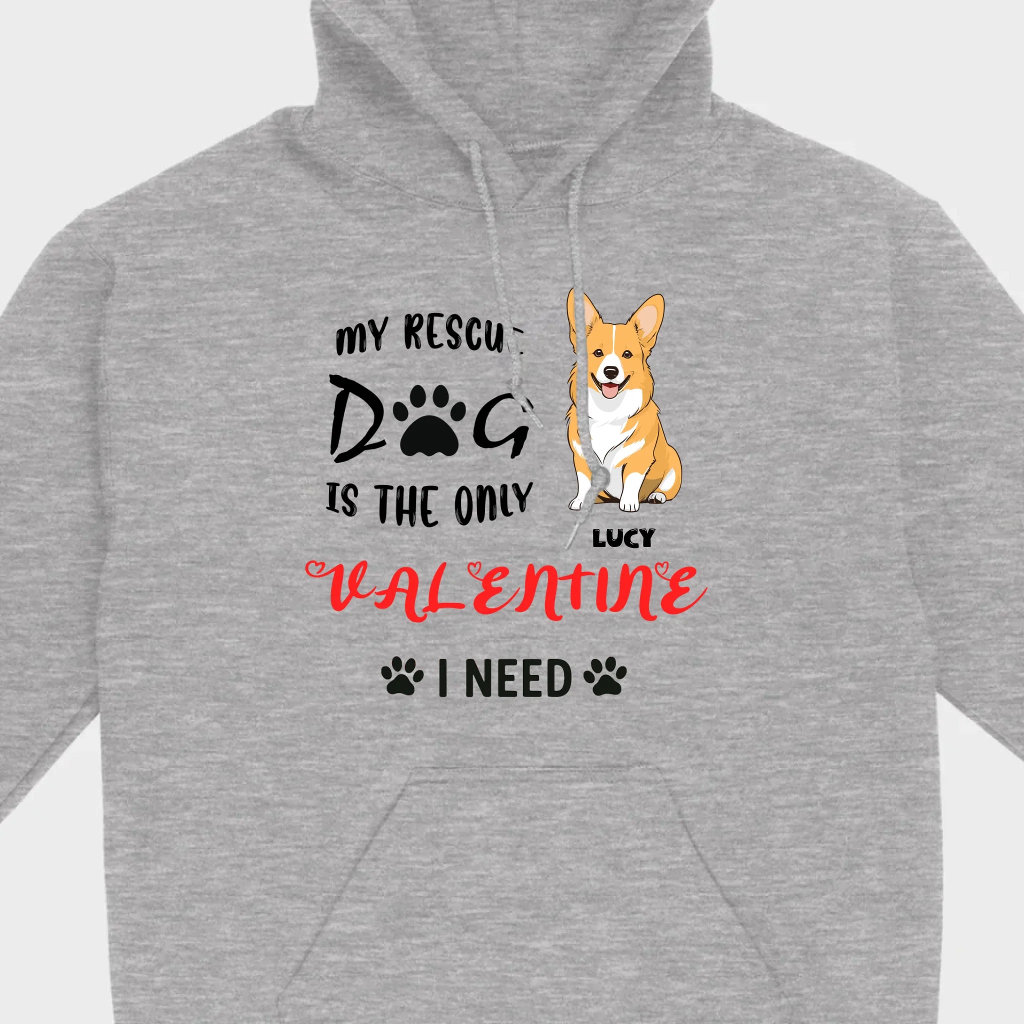 Dog Lover Valentine Shirt with “My Rescue Dog Is the Only Valentine I Need” - 89Prints