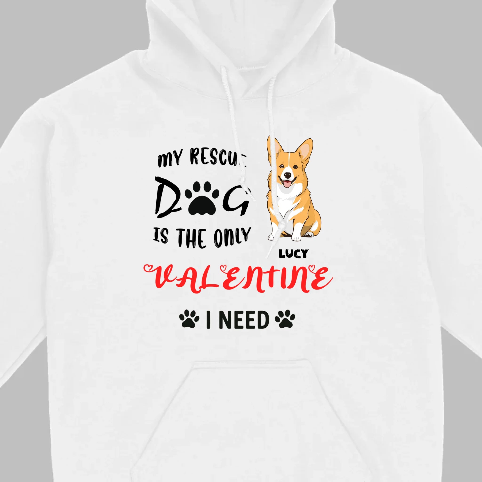 Dog Lover Valentine Shirt with “My Rescue Dog Is the Only Valentine I Need” - 89Prints