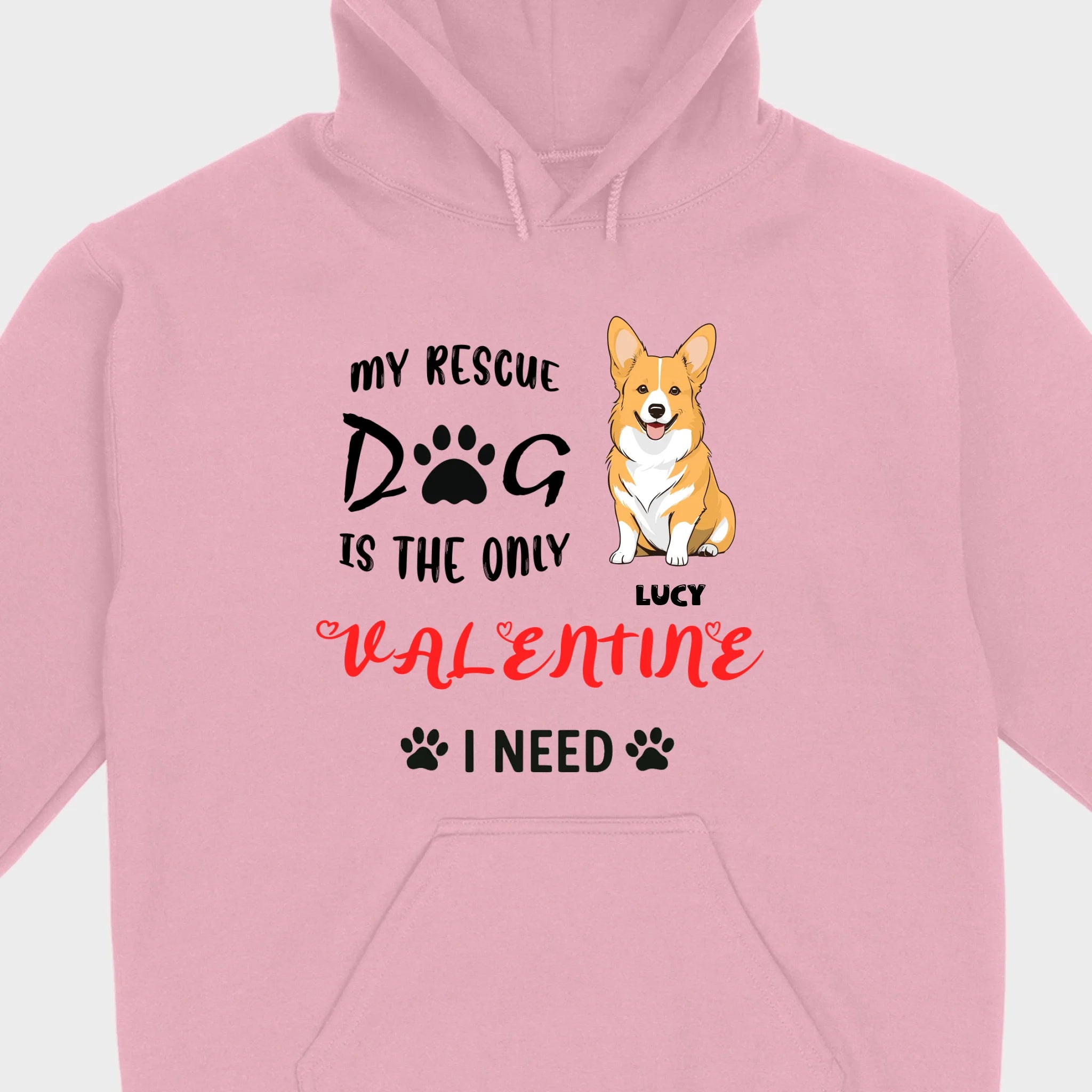 Dog Lover Valentine Shirt with “My Rescue Dog Is the Only Valentine I Need” - 89Prints