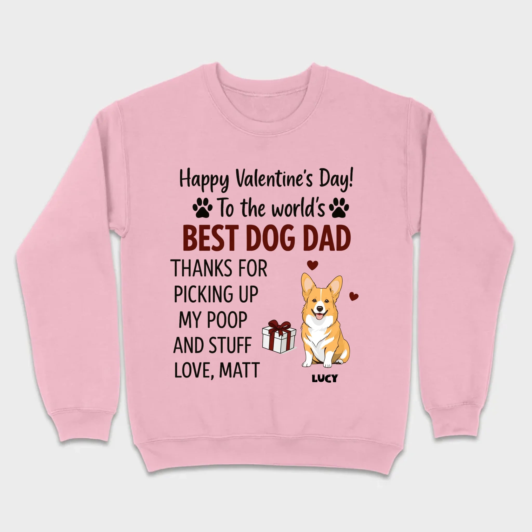 Dog Lover Valentine Tee – Unique T-Shirt for Dog Dads on Valentine’s Day - 89Prints