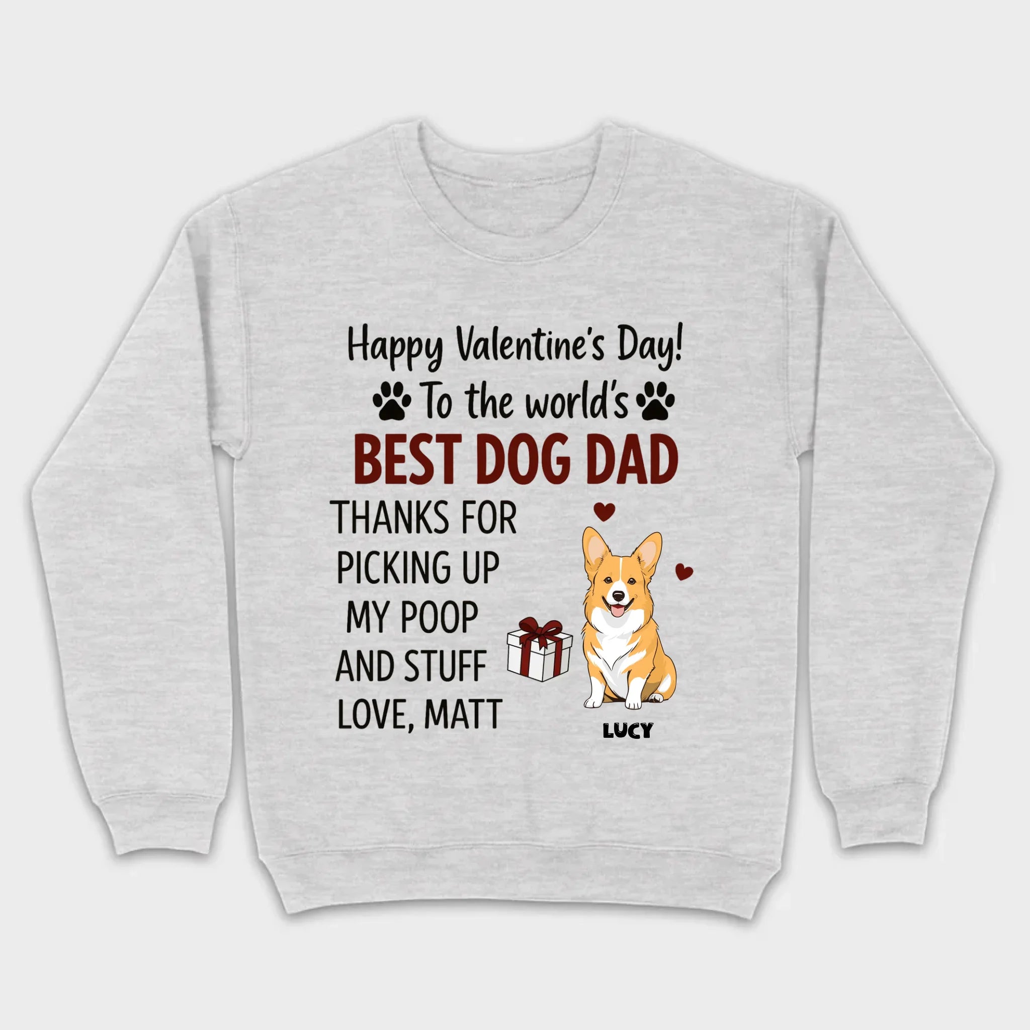 Dog Lover Valentine Tee – Unique T-Shirt for Dog Dads on Valentine’s Day - 89Prints
