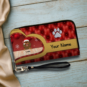 Cozy Christmas Leather Wallet – Custom Gift | 89Prints