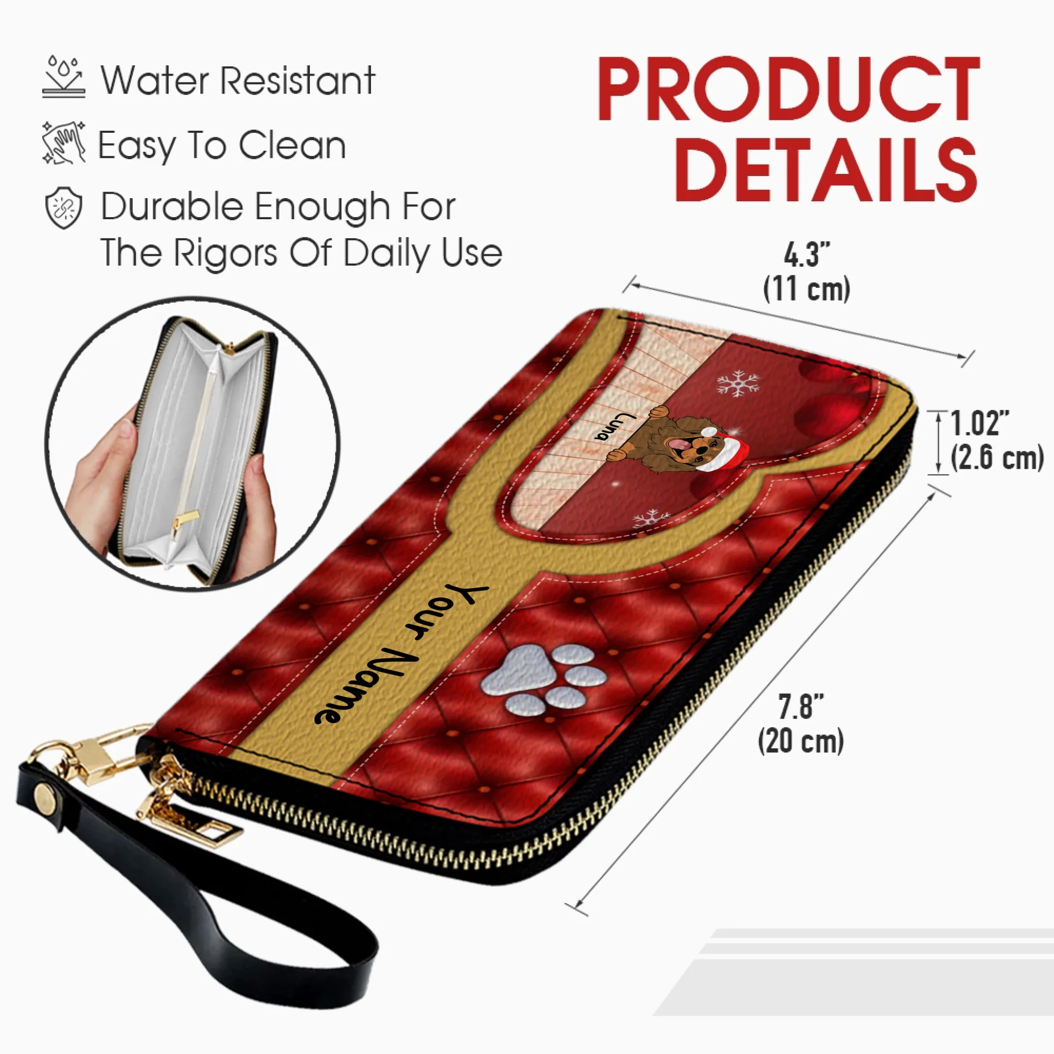 Cozy Christmas Leather Wallet – Custom Gift | 89Prints