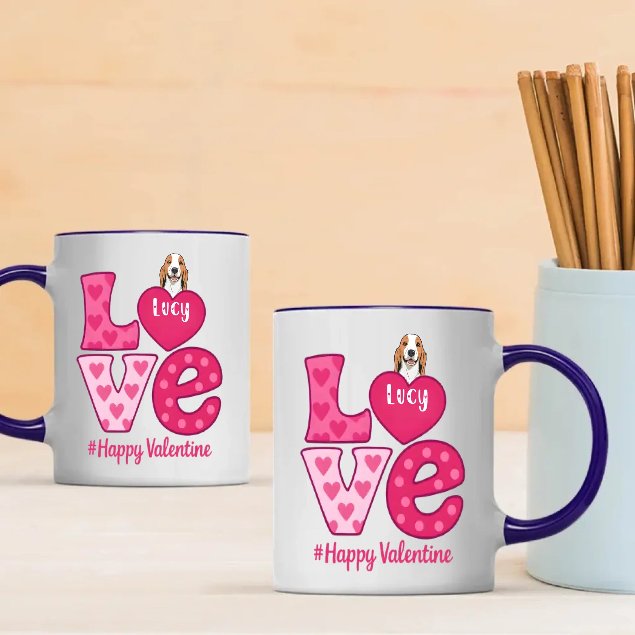 Beautiful Valentines Dog Mom Gift – Personalized Custom Dog Mug for a Lovely Valentine’s Day – 89Prints