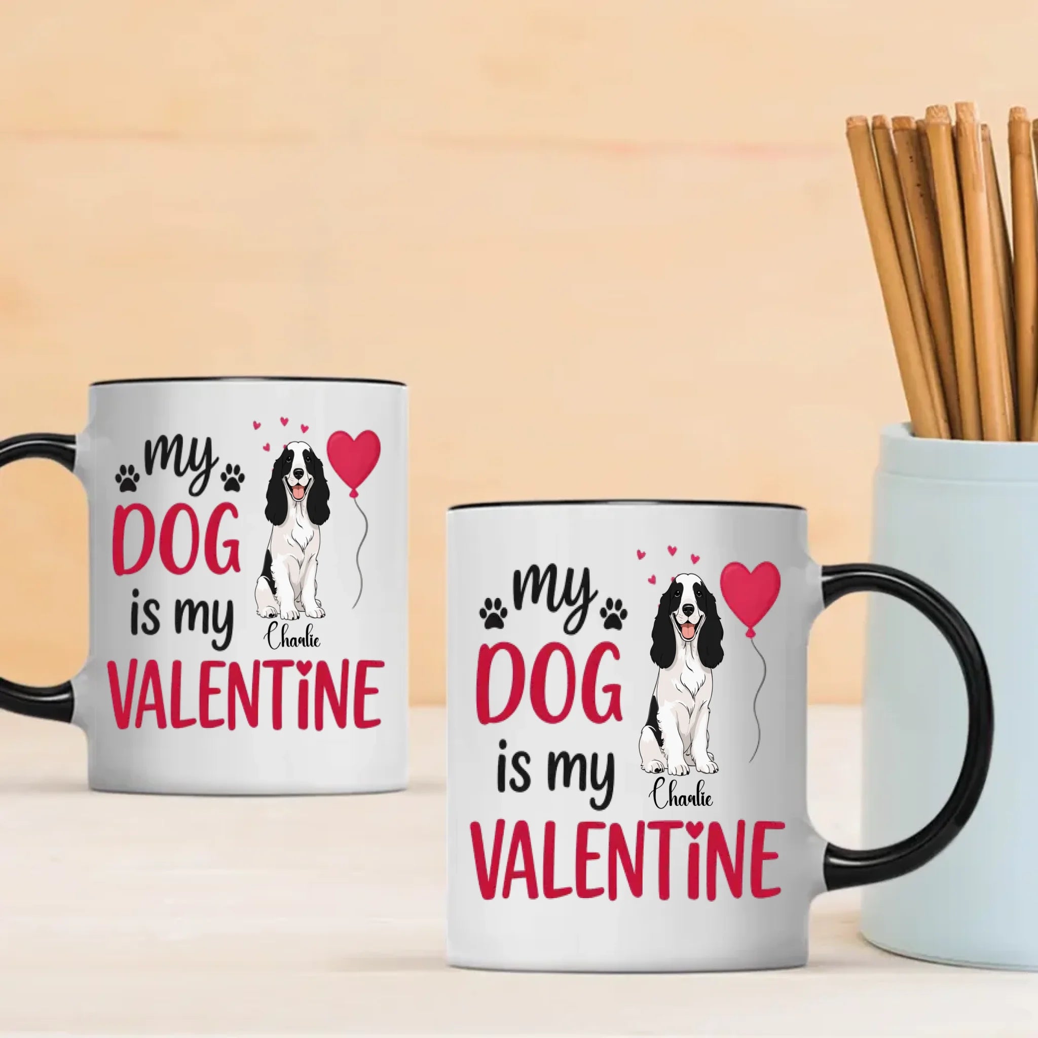 Custom Dog Valentine Gift Mug – Heartfelt Personalized Dog Lover Valentine’s Day Mug – 89Prints
