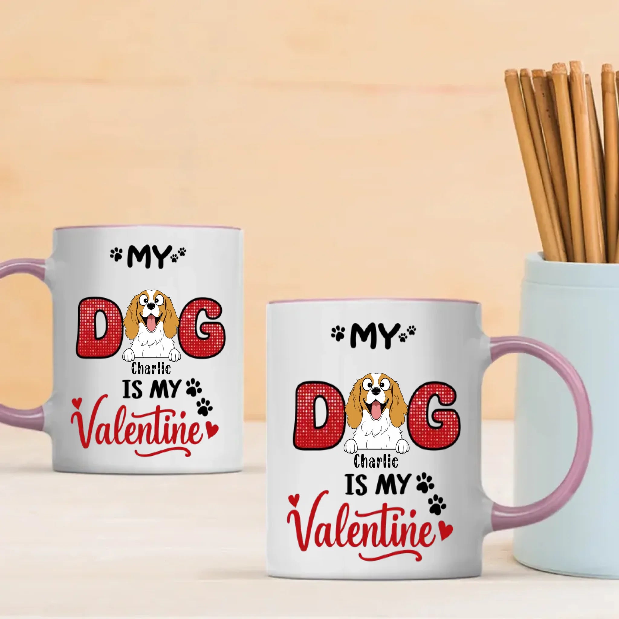 Personalized Valentine Mug for Dog Lovers – My Dog Is My Valentine Cup – Cute Custom Gift – 89Prints