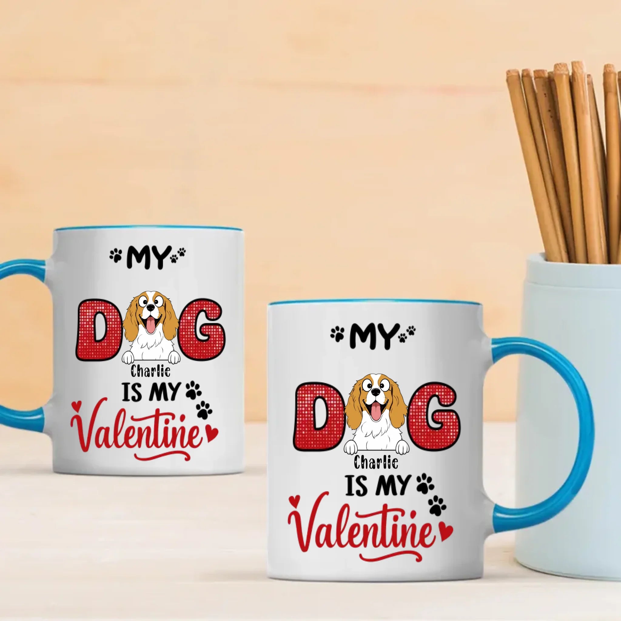 Personalized Valentine Mug for Dog Lovers – My Dog Is My Valentine Cup – Cute Custom Gift – 89Prints