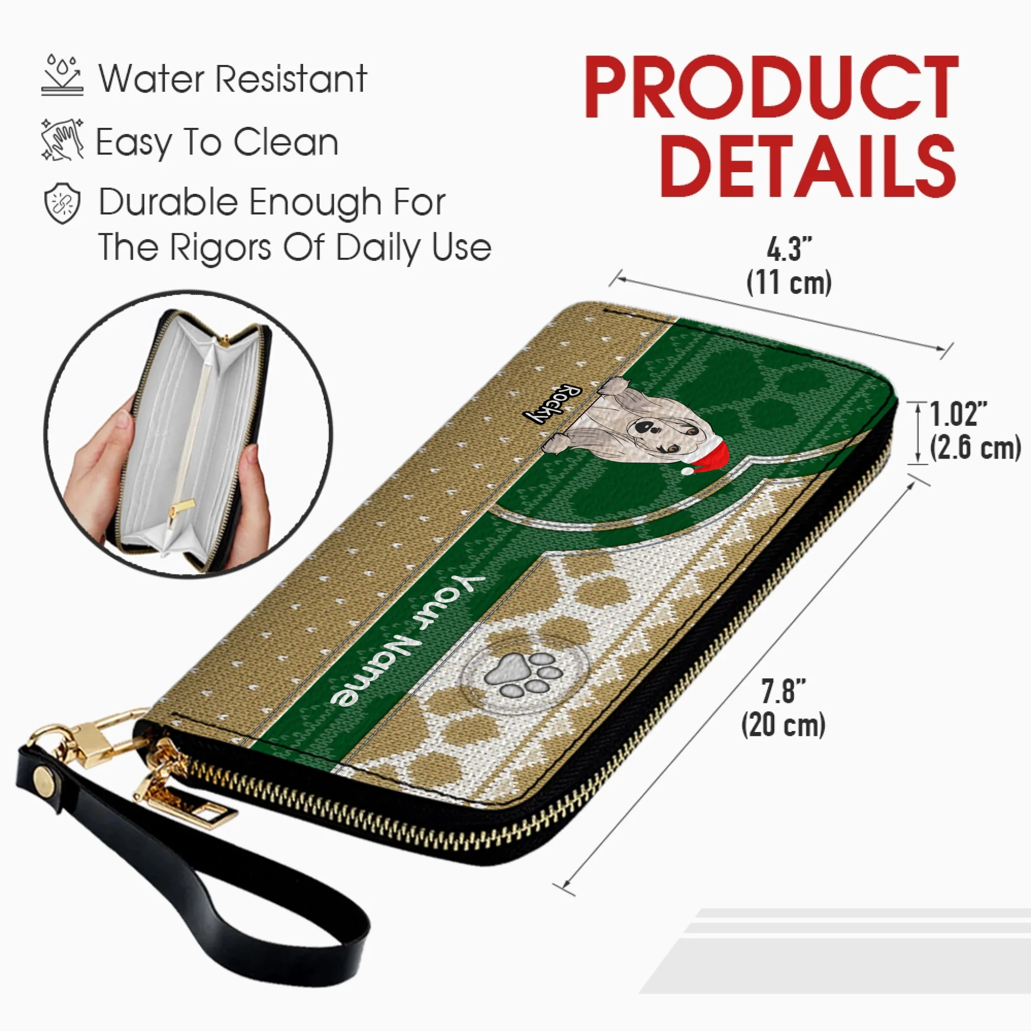 Paw & Heart Leather Wallet – Christmas Gift for Pet Lovers | 89Prints