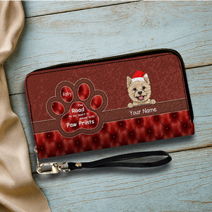 Pawprint Leather Wallet – Personalized Christmas Gift for Pet Lovers | 89Prints
