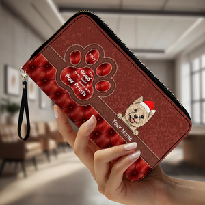 Pawprint Leather Wallet – Personalized Christmas Gift for Pet Lovers | 89Prints