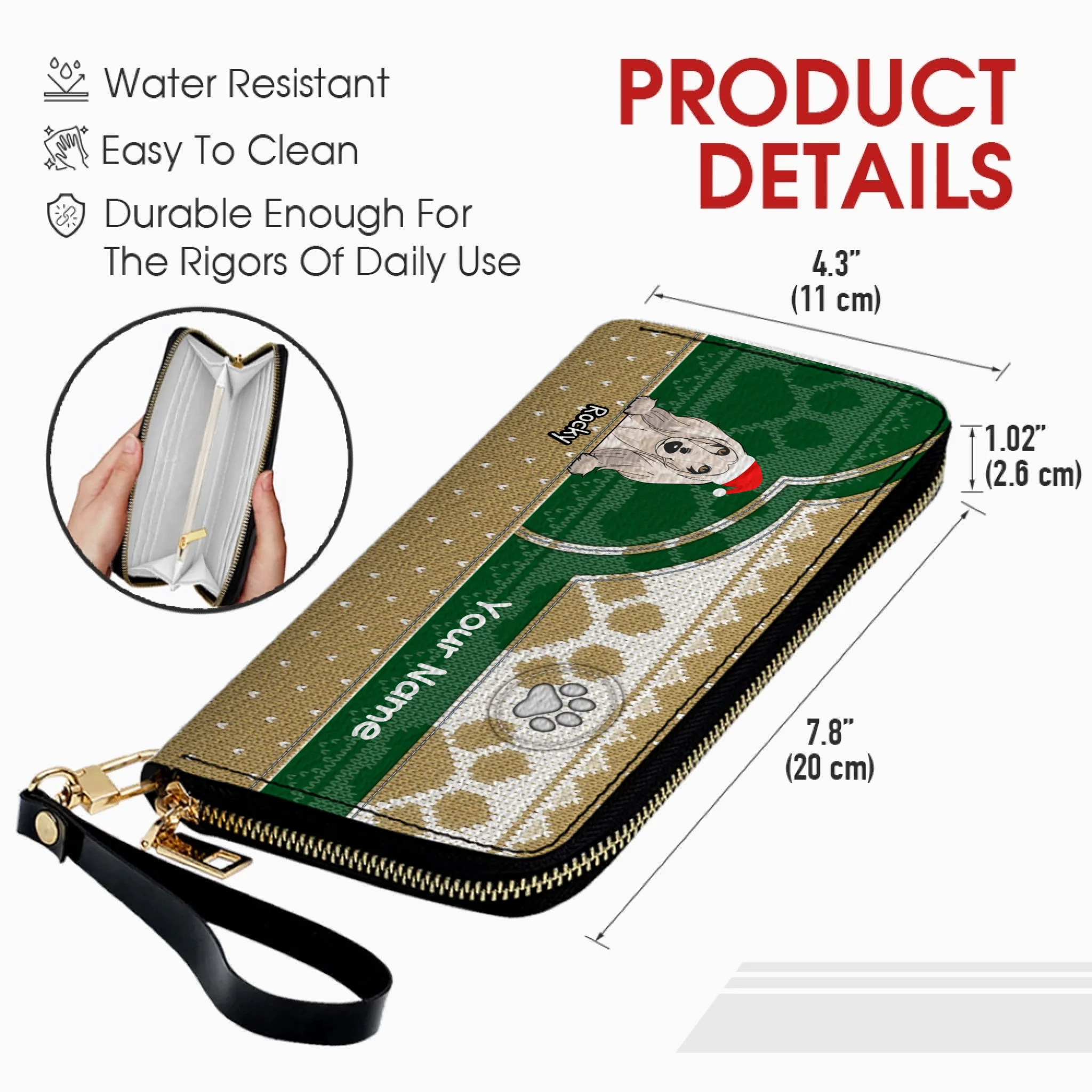 Paw & Heart Leather Wallet – Christmas Gift for Pet Lovers | 89Prints