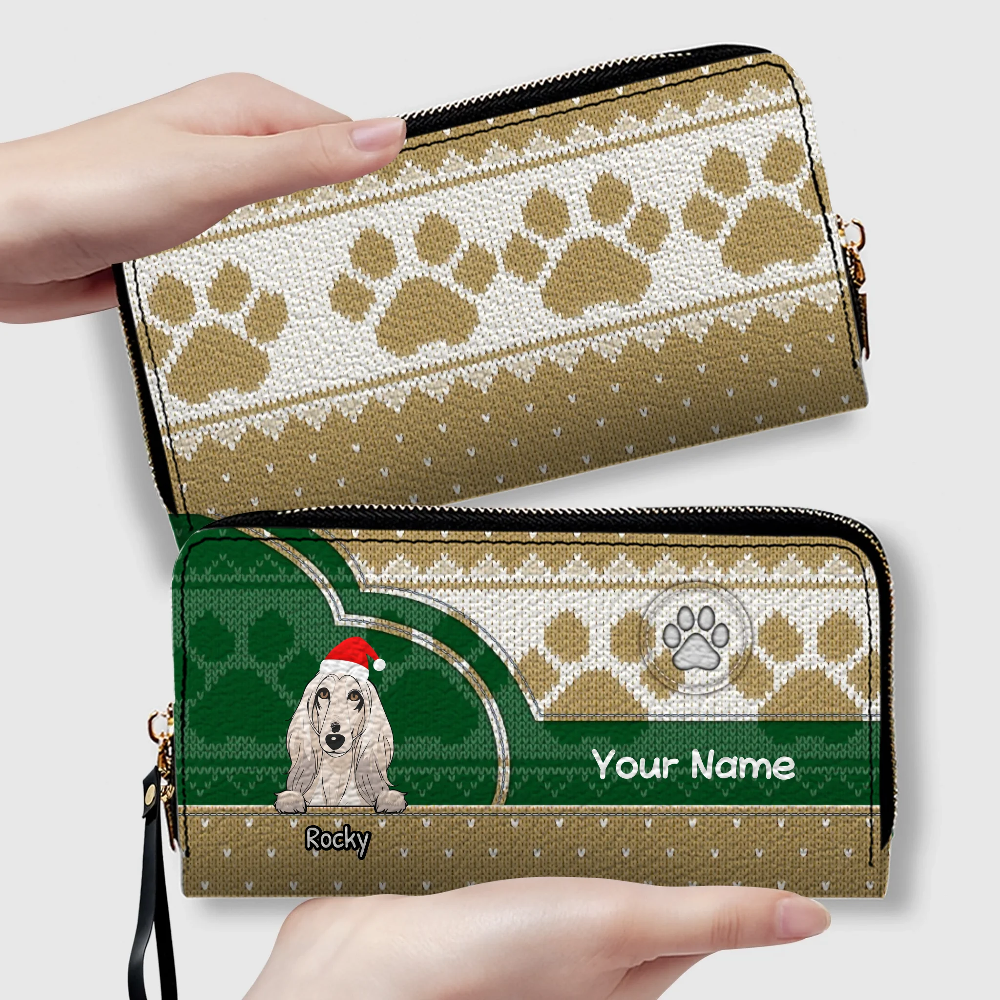 Paw & Heart Leather Wallet – Christmas Gift for Pet Lovers | 89Prints