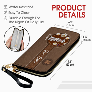 Daisy Floral Dog Leather Wallet – Personalized & Customized | 89Prints