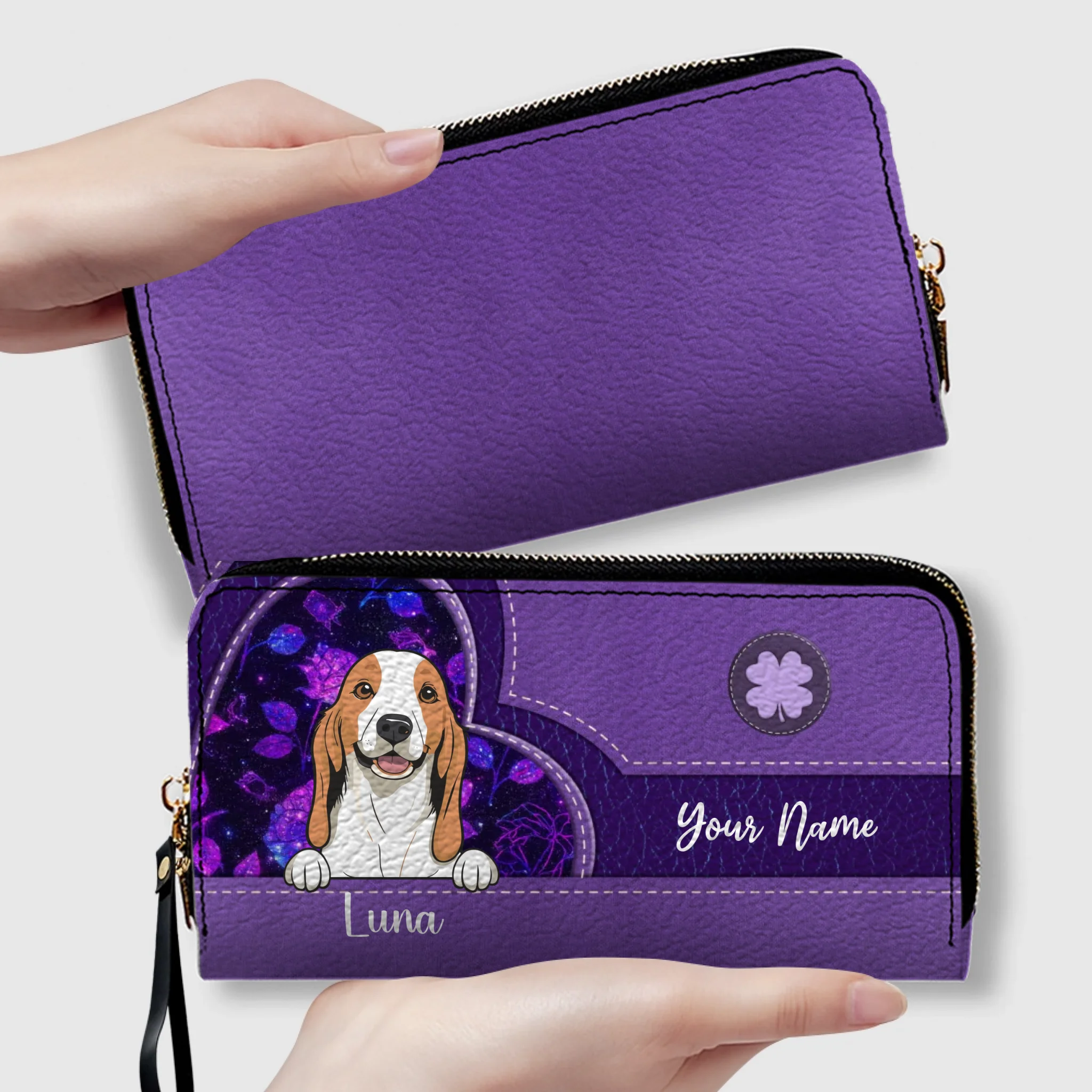 Vintage Floral Pattern Leather Wallet – Customized Gift | 89Prints