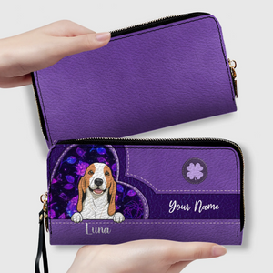 Vintage Floral Pattern Leather Wallet – Customized Gift | 89Prints