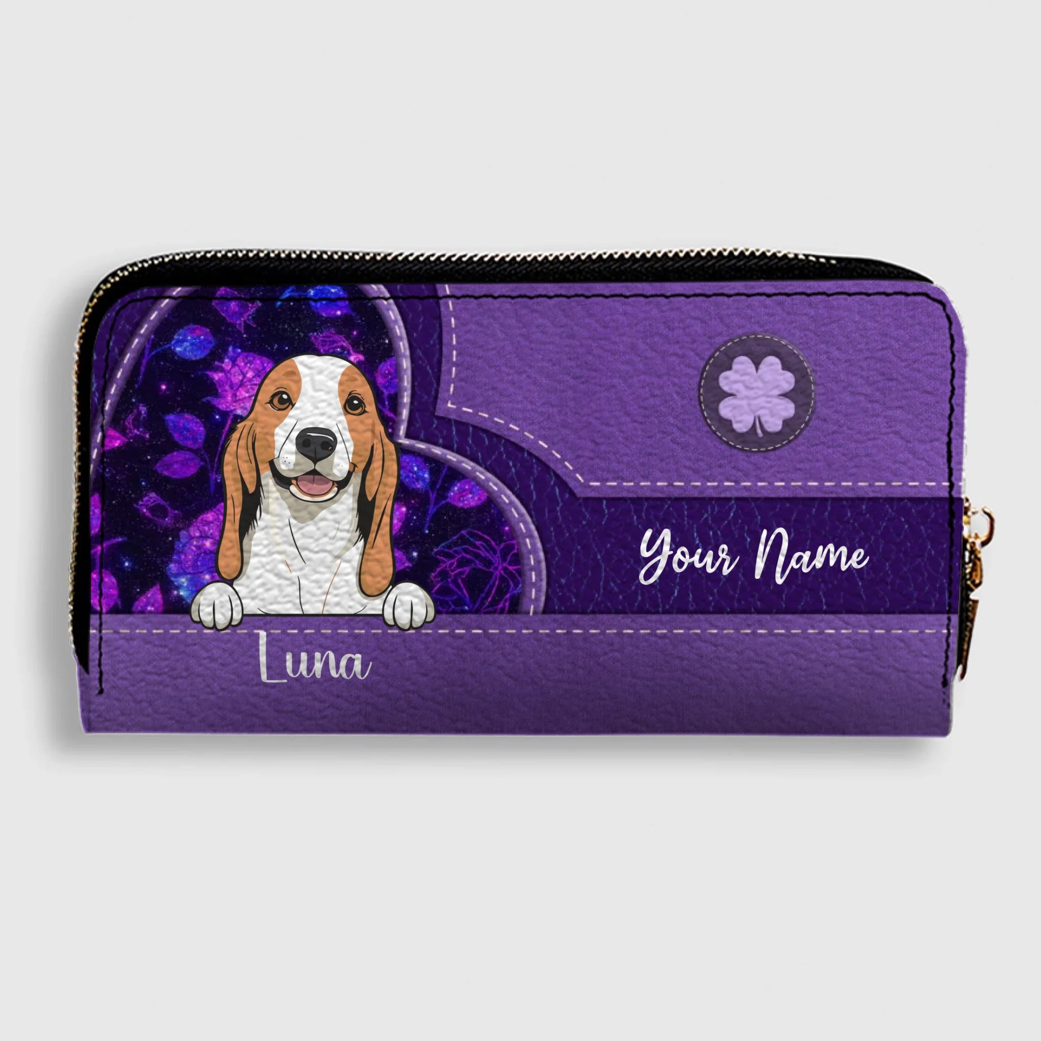 Vintage Floral Pattern Leather Wallet – Customized Gift | 89Prints