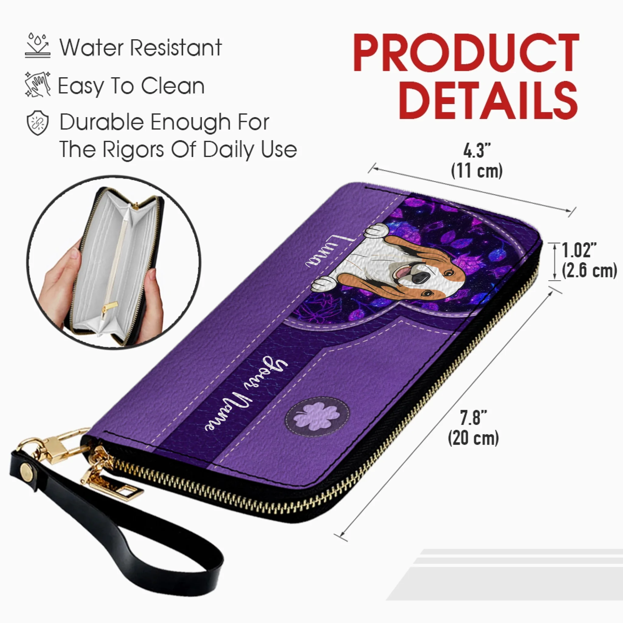 Vintage Floral Pattern Leather Wallet – Customized Gift | 89Prints