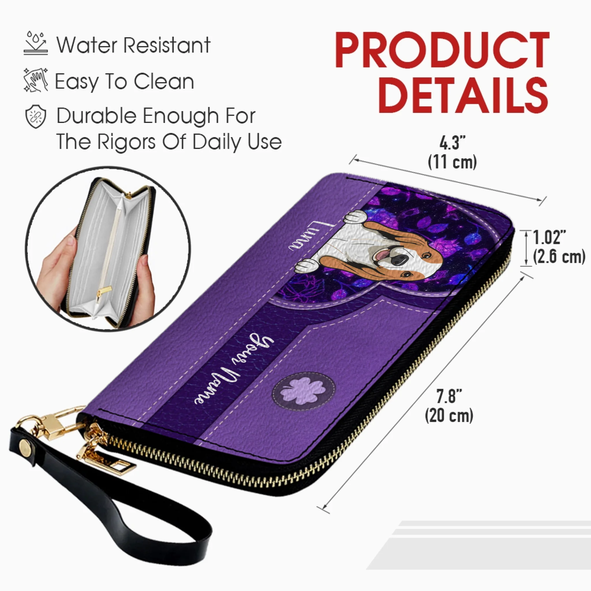 Vintage Floral Pattern Leather Wallet – Customized Gift | 89Prints