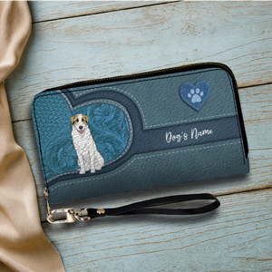 Long Leather Wallet for Dog Lovers – Custom Name Option - 89Prints