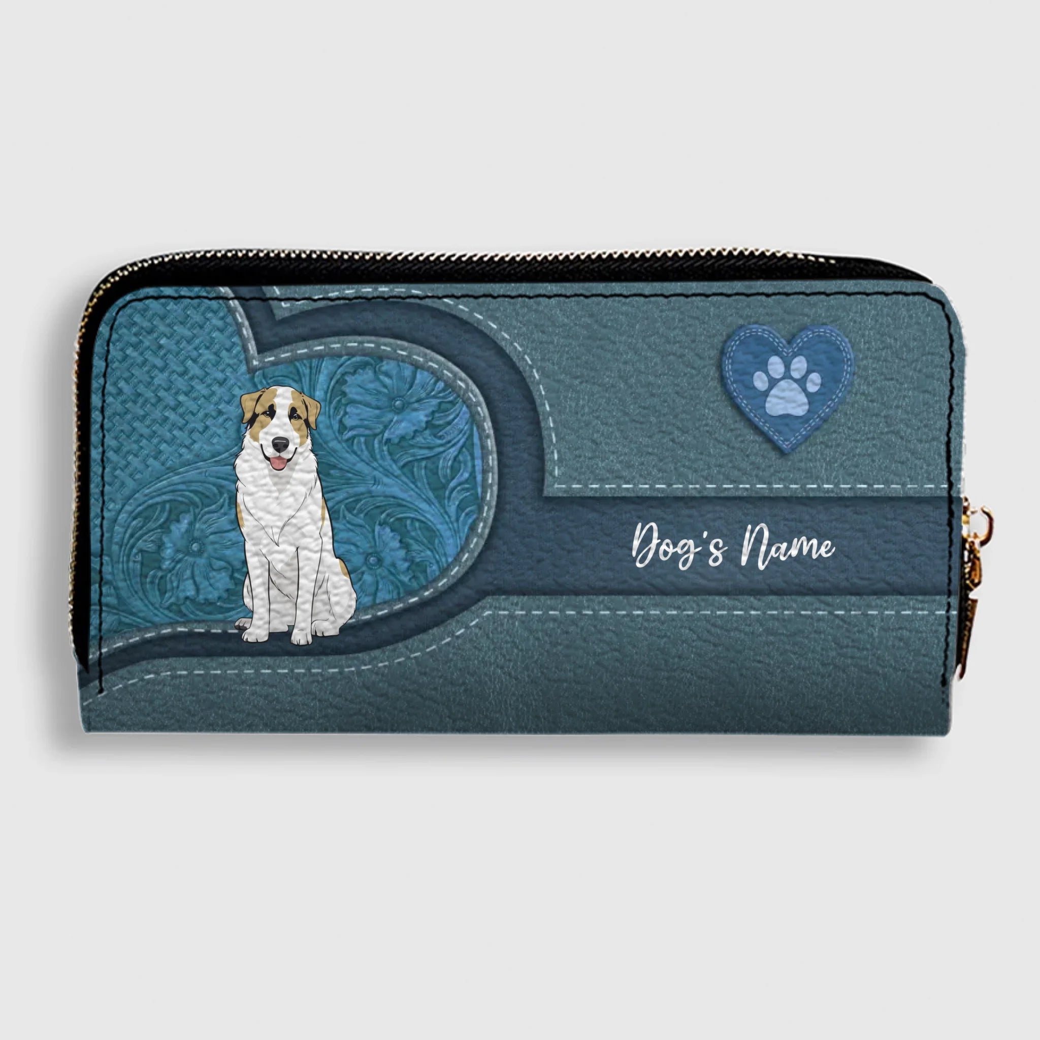 Long Leather Wallet for Dog Lovers – Custom Name Option - 89Prints