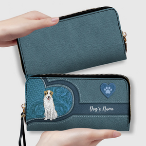 Long Leather Wallet for Dog Lovers – Custom Name Option - 89Prints