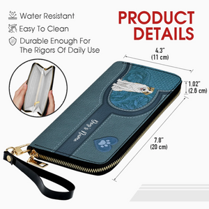 Long Leather Wallet for Dog Lovers – Custom Name Option - 89Prints