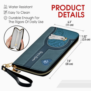 Long Leather Wallet for Dog Lovers – Custom Name Option - 89Prints