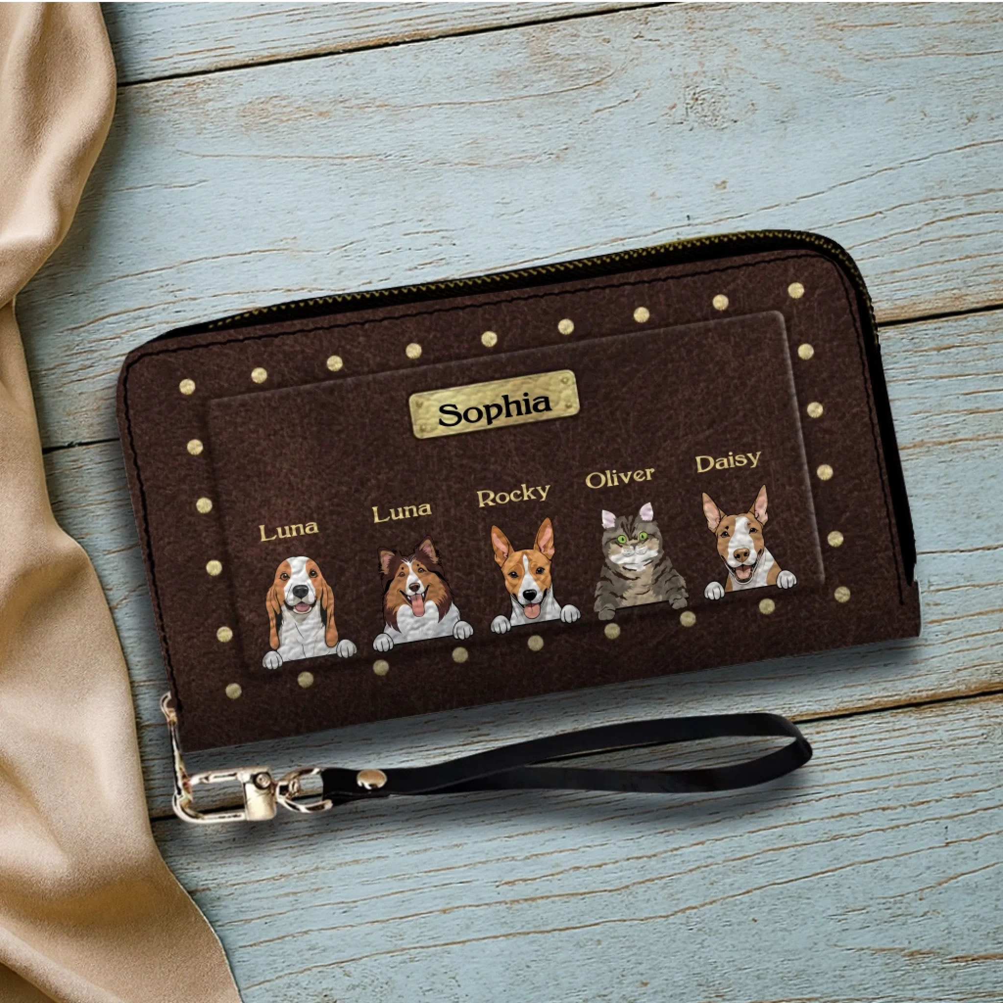 Luxury Personalized Leather Wallet for Pet Lovers – Stylish Gift - 89Prints