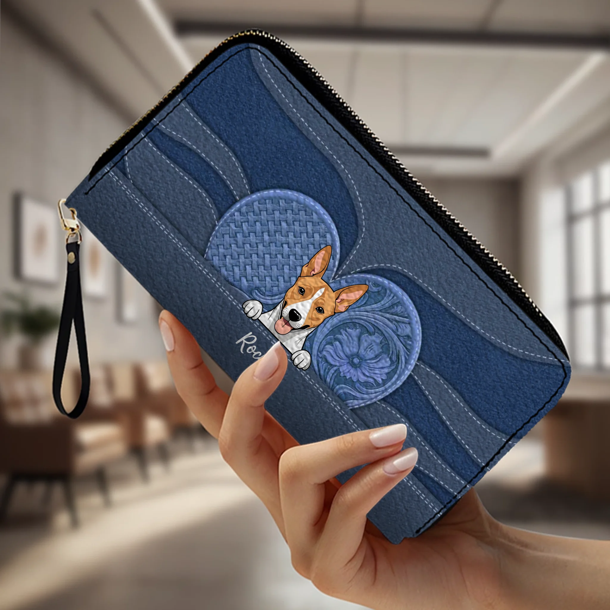 Minimalist Leather Wallet for Pet Lovers – Personalized Gift - 89Prints