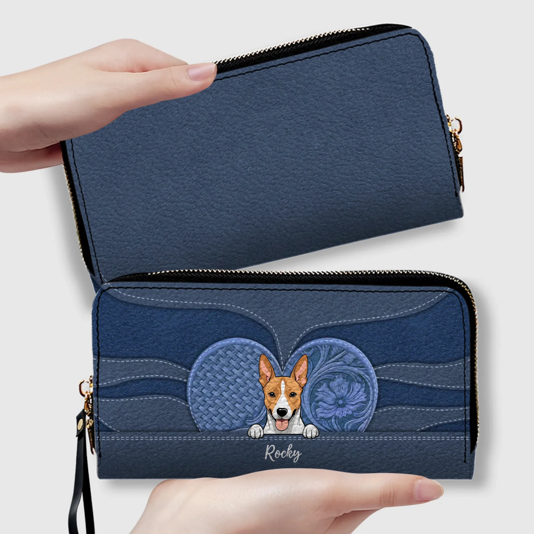 Minimalist Leather Wallet for Pet Lovers – Personalized Gift - 89Prints