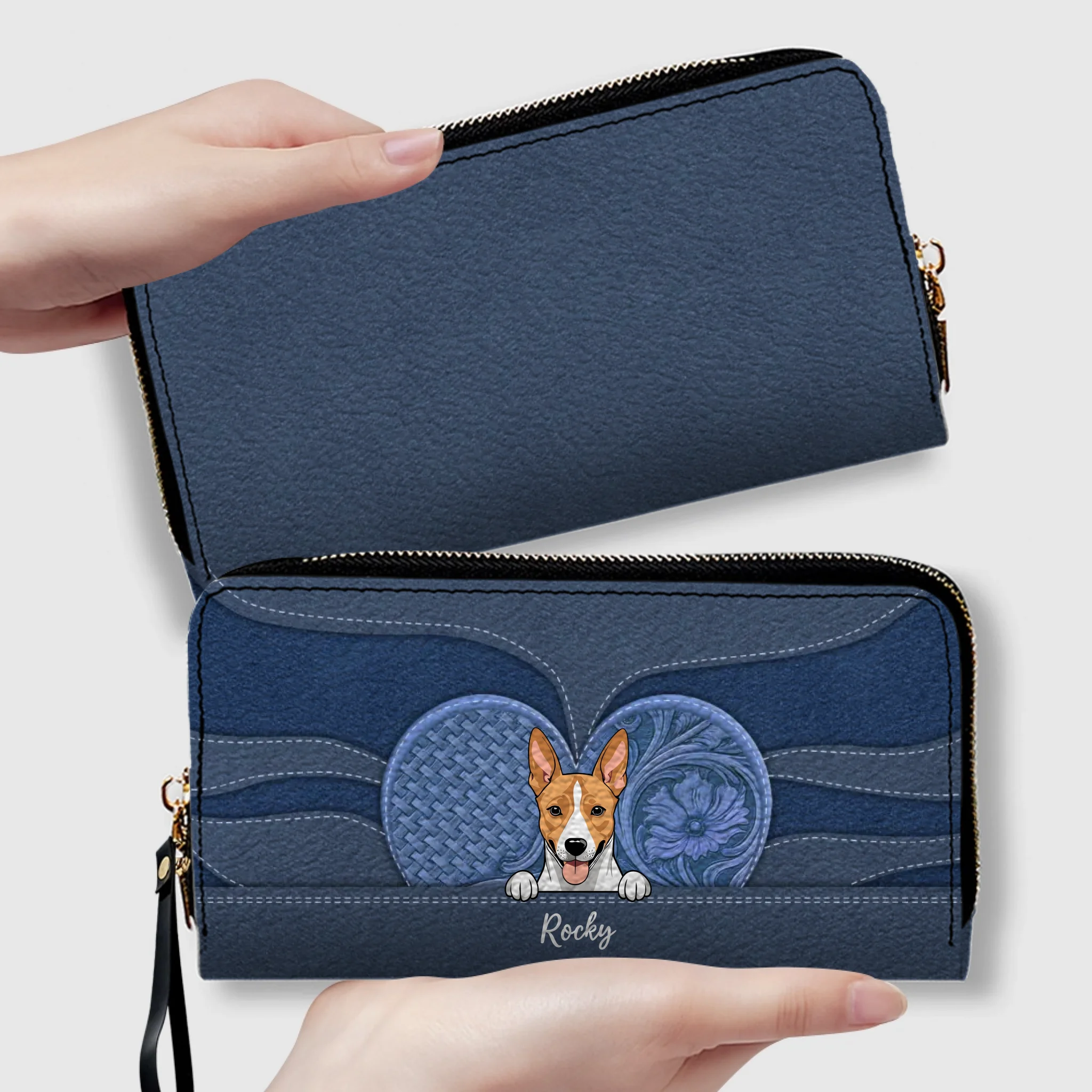 Minimalist Leather Wallet for Pet Lovers – Personalized Gift - 89Prints
