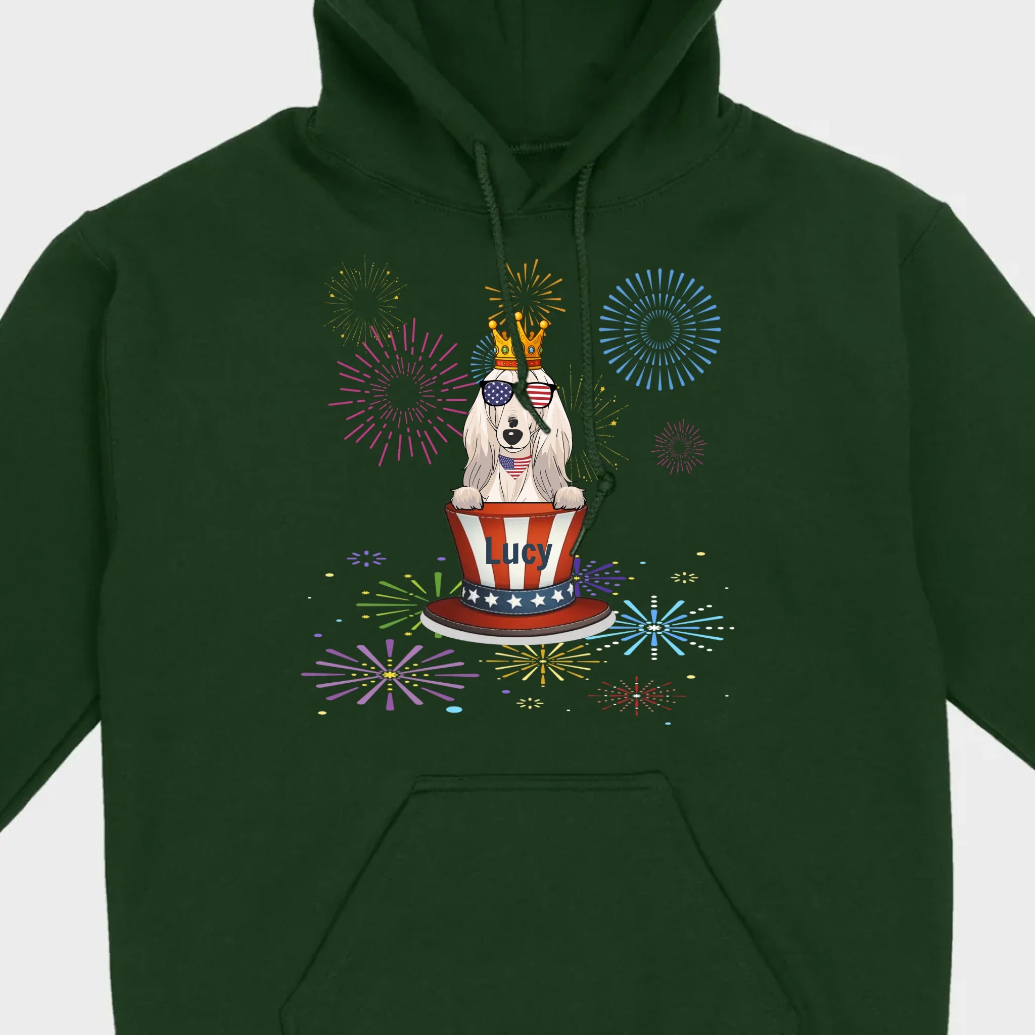 4th of July Dog Shirt – Cute Patriotic Pup with Fireworks & USA Hat - 89Prints
