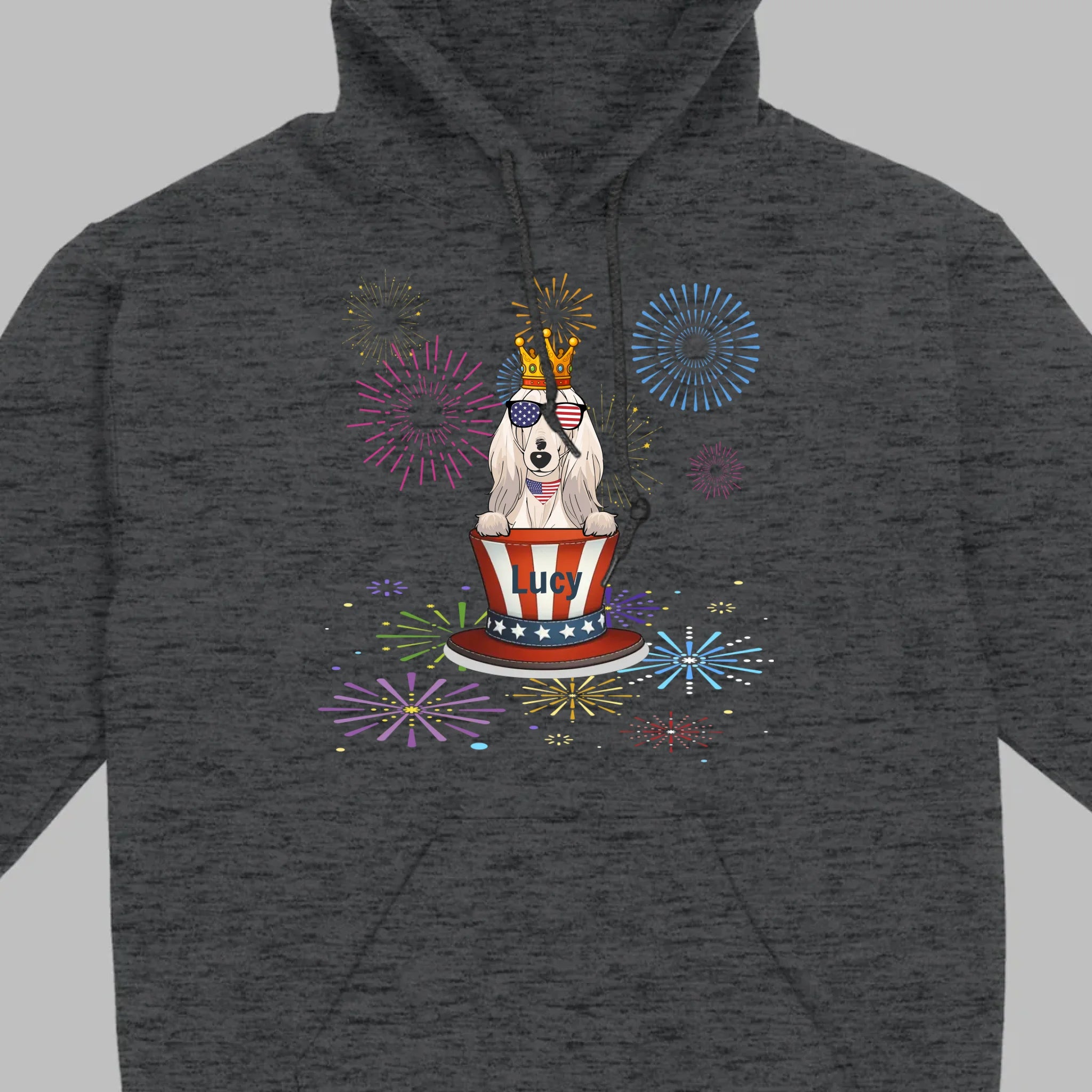 4th of July Dog Shirt – Cute Patriotic Pup with Fireworks & USA Hat - 89Prints