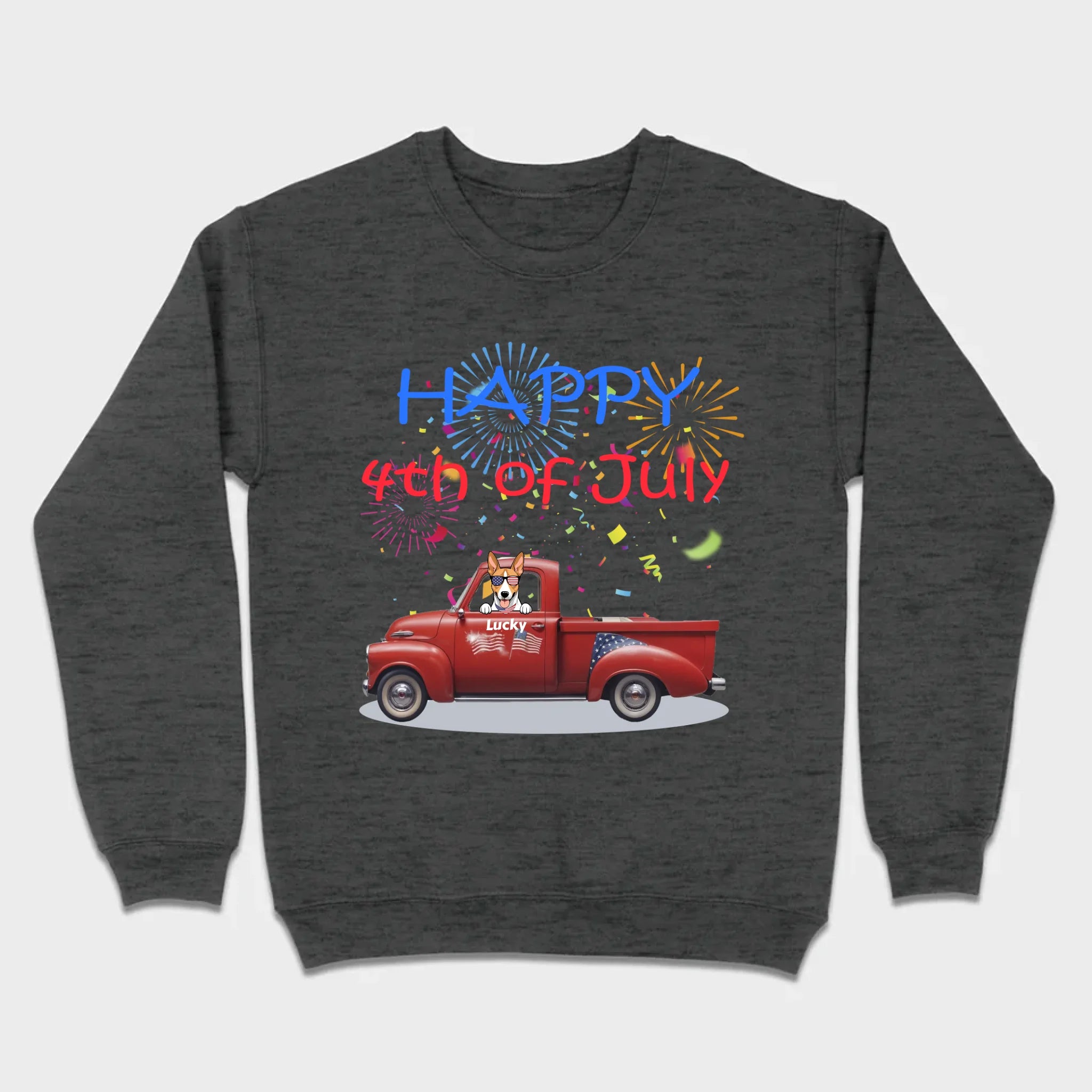 Personalized 4th of July Dog Shirt – Happy 4th of July Day Pup with Fireworks - 89Prints